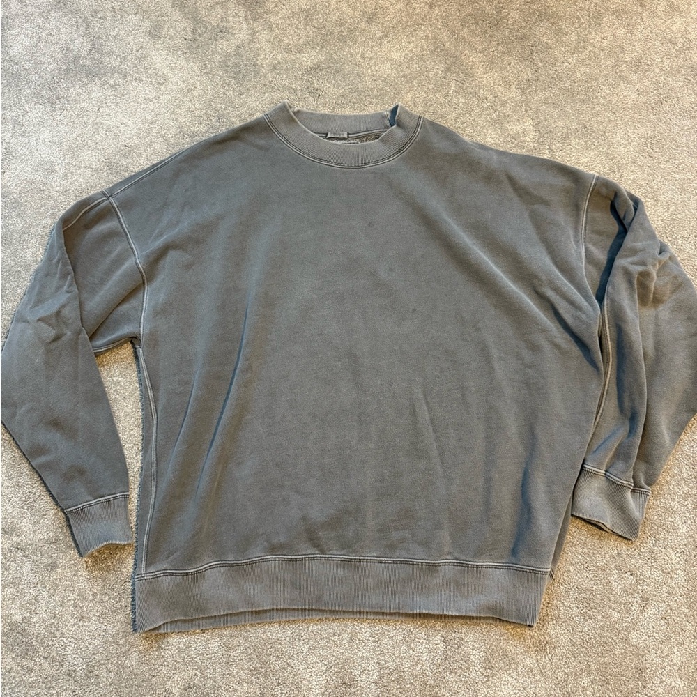 Abercrombie essential popover hoodie crewneck sweatshirt xl charcoal grey